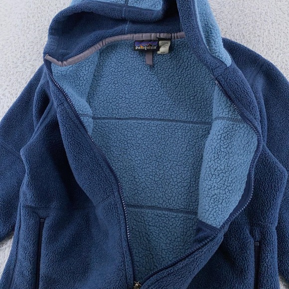 Patagonia Synchilla Fleece Hooded Jacket Women's Small‎ Blue Full Zip Sweater - Picture 3 of 10